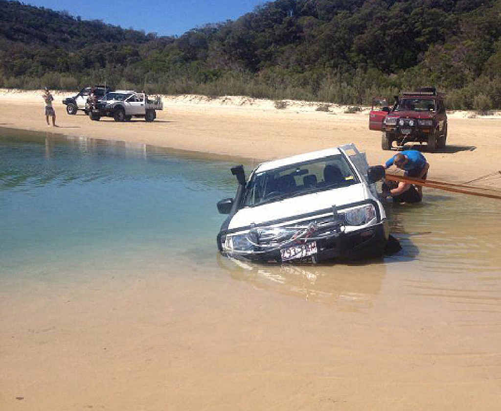SWAMPED: A driver got caught in the lagoon at Double Island Pt in 2014. SWAMPED: A driver got caught in the lagoon at Double Island Pt in 2014.